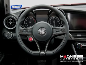 Alfa Romeo Stelvio Steering Wheel Trim - Carbon Fiber - Main Center Trim Piece - Pre '20 Models Alfa Romeo Stelvio Steering Wheel Trim - Carbon Fiber - Main Center Trim Piece - Pre '20 Models
